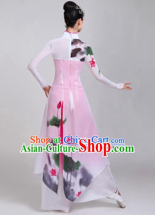 Chinese Traditional Folk Dance Costumes Classical Dance Lotus Dance White Dress for Women Chinese Traditional Folk Dance Costumes Classical Dance Lotus Dance White Dress for Women