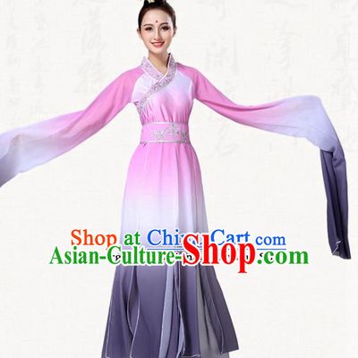 Chinese Traditional Group Dance Pink Dress Classical Dance Umbrella Dance Costumes for Women