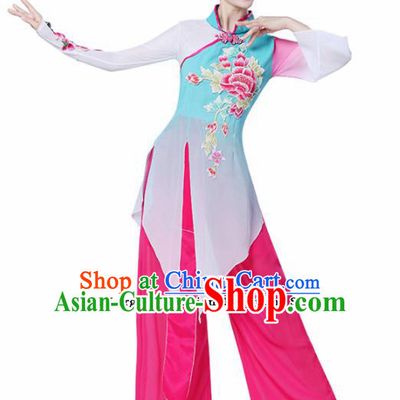 Chinese Traditional Folk Dance Dress Classical Dance Umbrella Dance Costumes for Women