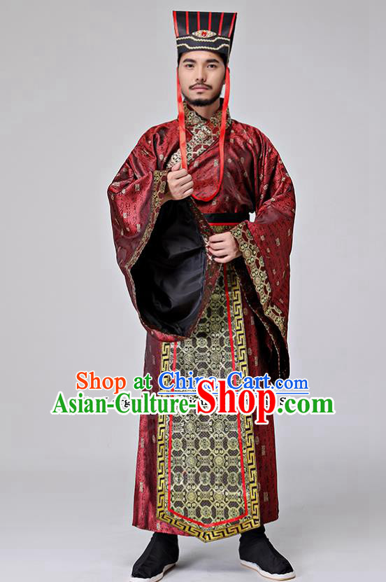 Traditional Chinese Han Dynasty Costumes Ancient Drama Chancellor Clothing for Men Traditional Chinese Han Dynasty Costumes Ancient Drama Chancellor Clothing for Men