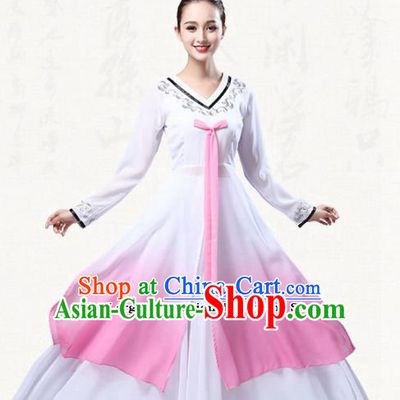 Chinese Traditional Classical Dance Pink Dress Ancient Flying Peri Fan Dance Group Dance Costumes for Women