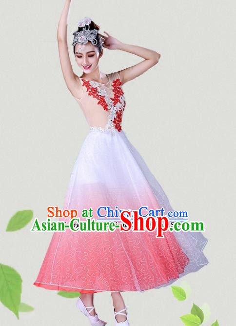 Chinese Traditional Classical Dance Red Dress Group Dance Costumes for Women Chinese Traditional Classical Dance Red Dress Group Dance Costumes for Women