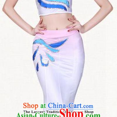 Chinese Traditional Dai Nationality Pink Dress Ethnic Peacock Dance Folk Dance Costumes for Women