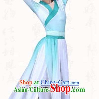 Chinese Traditional Classical Dance Green Dress China Group Dance Costumes for Women