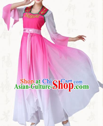 Chinese Traditional Classical Dance Pink Dress Umbrella Dance Group Dance Costumes for Women Chinese Traditional Classical Dance Pink Dress Umbrella Dance Group Dance Costumes for Women