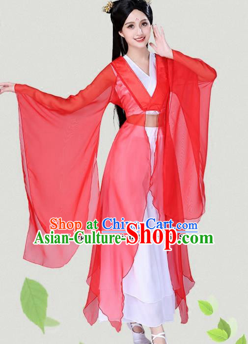 Chinese Traditional Classical Dance Red Hanfu Dress China Group Dance Costumes for Women Chinese Traditional Classical Dance Red Hanfu Dress China Group Dance Costumes for Women