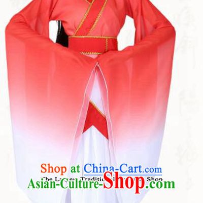 Chinese Traditional Classical Dance Red Hanfu Dress Ancient Group Dance Costumes for Women