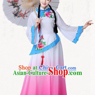 Chinese Traditional Classical Dance Umbrella Dance Dress Group Dance Costumes for Women