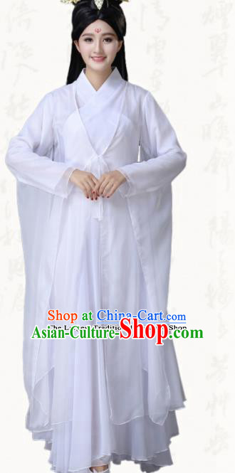 Traditional Chinese Classical Dance White Dress Ancient Goddess Group Dance Costumes for Women Traditional Chinese Classical Dance White Dress Ancient Goddess Group Dance Costumes for Women