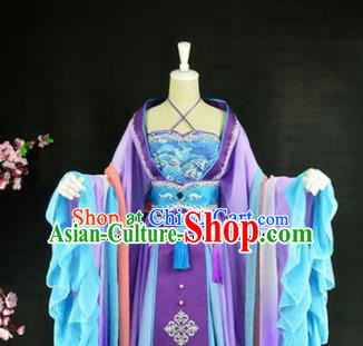 Traditional Chinese Cosplay Costumes Ancient Princess Peri Purple Hanfu Dress for Women Traditional Chinese Cosplay Costumes Ancient Princess Peri Purple Hanfu Dress for Women