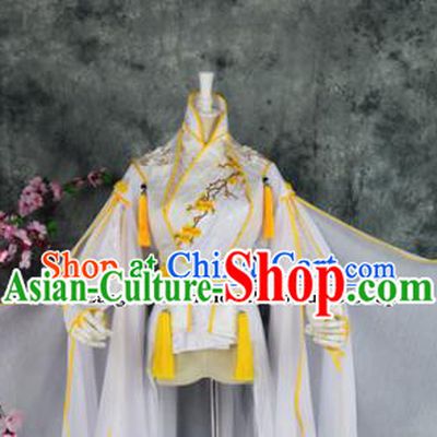 Traditional Chinese Embroidered Costumes Ancient Swordsman Hanfu Clothing for Men