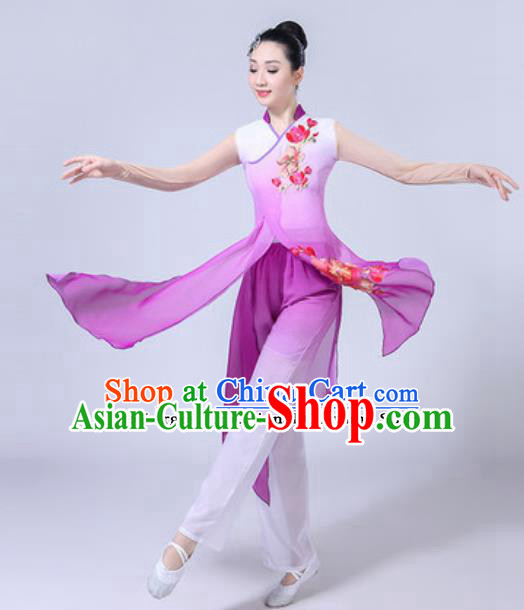 Traditional Chinese Classical Dance Costumes Fan Dance Group Dance Purple Dress for Women Traditional Chinese Classical Dance Costumes Fan Dance Group Dance Purple Dress for Women
