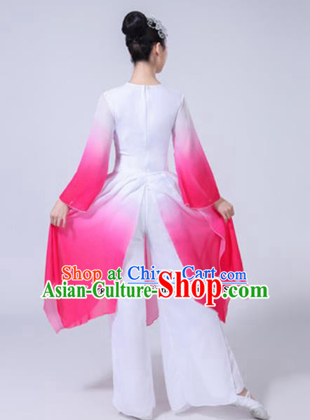 Traditional Chinese Classical Dance Costumes Lotus Dance Group Dance Rosy Dress for Women Traditional Chinese Classical Dance Costumes Lotus Dance Group Dance Rosy Dress for Women