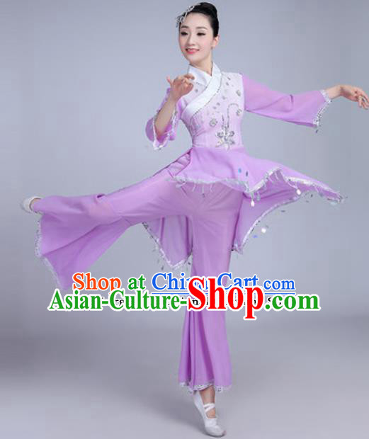 Traditional Chinese Classical Dance Costumes Fan Dance Group Dance Purple Dress for Women Traditional Chinese Classical Dance Costumes Fan Dance Group Dance Purple Dress for Women
