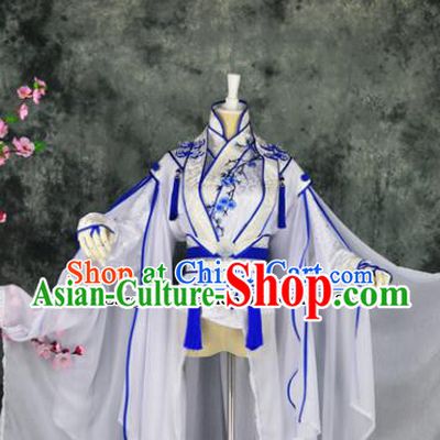 Traditional Chinese Cosplay Swordswoman Costumes Ancient Peri Hanfu Dress for Women
