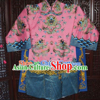 Top Grade Chinese Beijing Opera Costumes Peking Opera Minister Pink Embroidered Robe for Adults