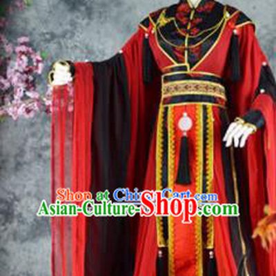Traditional Chinese Cosplay Royal Highness Red Costumes Ancient Swordsman Hanfu Clothing for Men