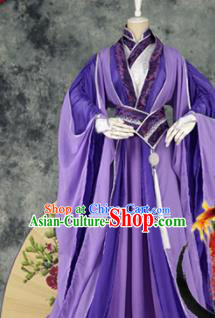 Traditional Chinese Cosplay Childe Purple Costumes Ancient Swordsman Hanfu Clothing for Men Traditional Chinese Cosplay Childe Purple Costumes Ancient Swordsman Hanfu Clothing for Men