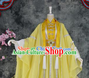 Traditional Chinese Cosplay Childe Yellow Costumes Ancient Swordsman Hanfu Clothing for Men Traditional Chinese Cosplay Childe Yellow Costumes Ancient Swordsman Hanfu Clothing for Men