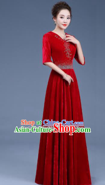 Top Grade Chorus Costume Modern Dance Group Dance Red Dress for Women Top Grade Chorus Costume Modern Dance Group Dance Red Dress for Women