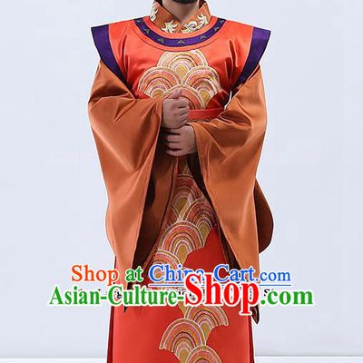 Traditional Chinese Tang Dynasty Emperor Costumes Ancient Drama Embroidered Imperial Robe for Men