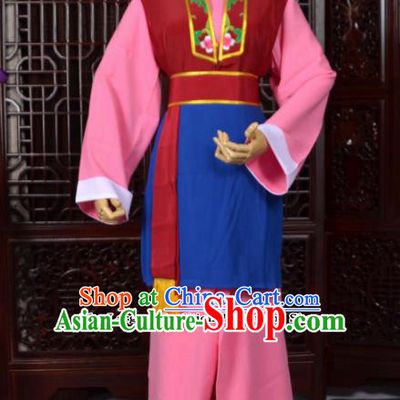 Traditional Chinese Beijing Opera Pantaloon Pink Costumes Ancient Old Women Clothing for Adults