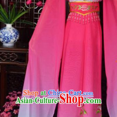 Traditional Chinese Beijing Opera Actress Costumes Ancient Princess Embroidered Rosy Dress for Adults