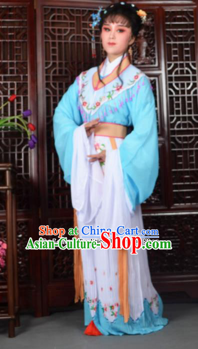 Traditional Chinese Peking Opera Diva Costumes Ancient Peri Blue Dress for Adults Traditional Chinese Peking Opera Diva Costumes Ancient Peri Blue Dress for Adults
