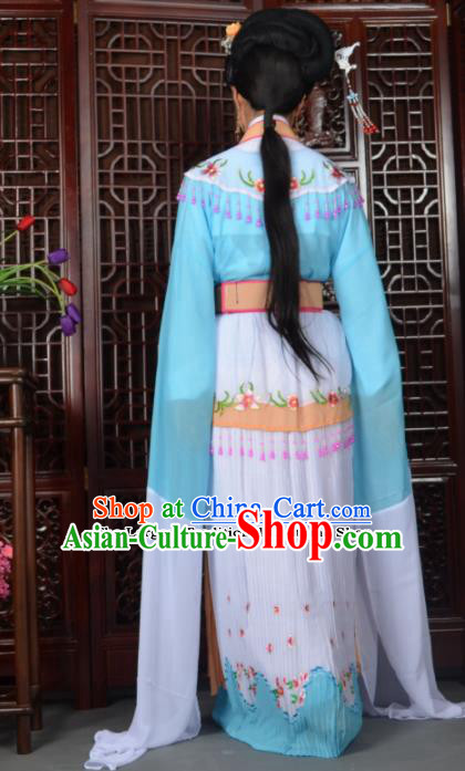 Traditional Chinese Peking Opera Diva Costumes Ancient Peri Blue Dress for Adults Traditional Chinese Peking Opera Diva Costumes Ancient Peri Blue Dress for Adults