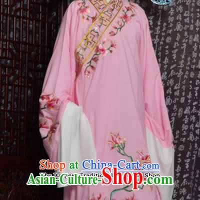 Professional Chinese Peking Opera Niche Costumes Embroidered Magnolia Pink Robe for Adults