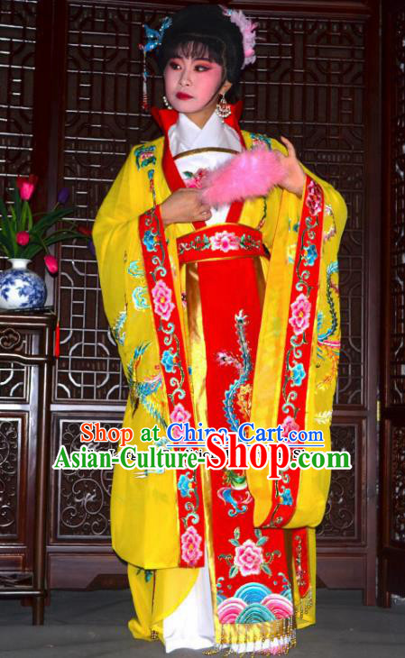 Traditional Chinese Peking Opera Empress Embroidered Yellow Costumes Ancient Queen Dress for Adults Traditional Chinese Peking Opera Empress Embroidered Yellow Costumes Ancient Queen Dress for Adults