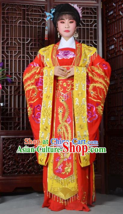 Traditional Chinese Peking Opera Empress Embroidered Costumes Ancient Queen Red Dress for Adults Traditional Chinese Peking Opera Empress Embroidered Costumes Ancient Queen Red Dress for Adults