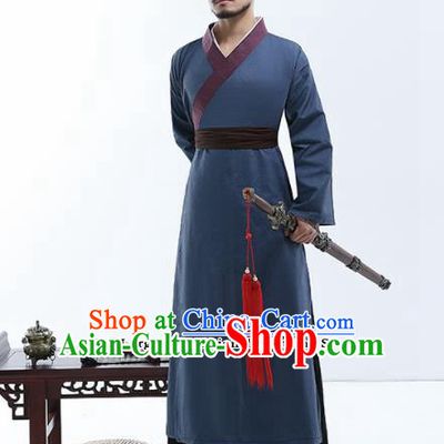 Chinese Traditional Han Dynasty Nobility Childe Costumes Ancient Drama Swordsman Robe for Men