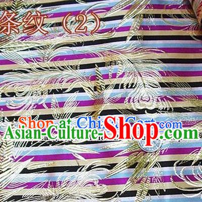 Traditional Chinese Royal Feather Bamboo Pattern Colorful Brocade Tang Suit Fabric Silk Fabric Asian Material