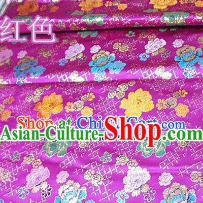 Traditional Chinese Royal Roses Pattern Rosy Brocade Tang Suit Fabric Silk Fabric Asian Material