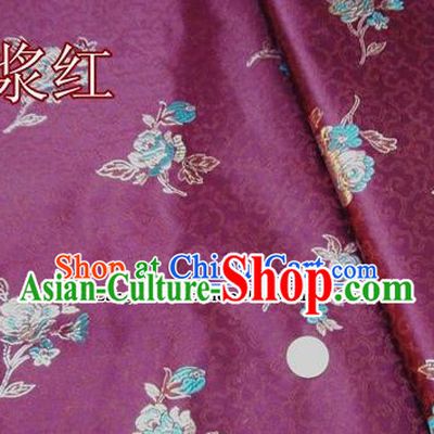 Traditional Chinese Royal Pattern Amaranth Brocade Tang Suit Fabric Silk Fabric Asian Material
