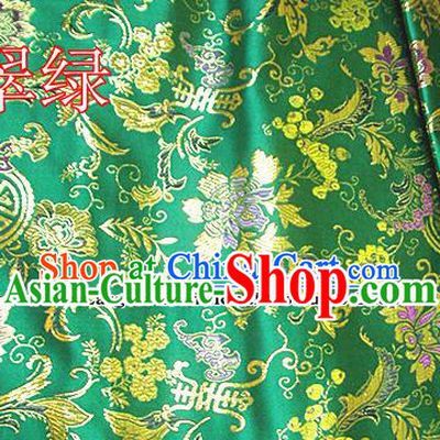 Traditional Chinese Green Brocade Tang Suit Palace Fabric Silk Fabric Asian Material