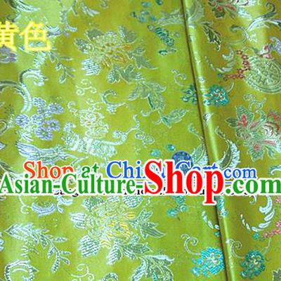 Traditional Chinese Golden Brocade Tang Suit Palace Fabric Silk Fabric Asian Material