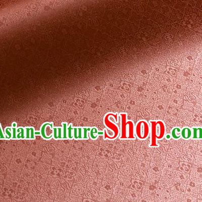 Traditional Asian Classical Pattern Peach Pink Brocade Cloth Drapery Korean Hanbok Palace Satin Silk Fabric
