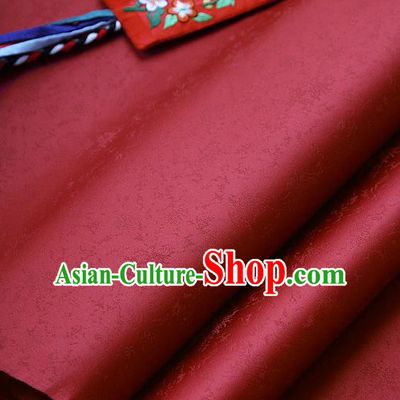 Asian Traditional Classical Pattern Red Brocade Cloth Drapery Korean Hanbok Palace Satin Silk Fabric