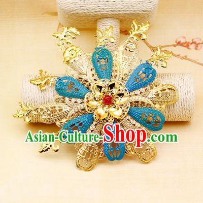 Chinese Traditional Hair Accessories Ancient Princess Blue Hairpins for Women