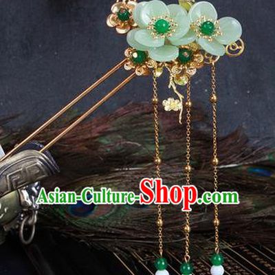Chinese Traditional Hair Accessories Tassel Hair Clip Ancient Princess Flowers Hairpins for Women