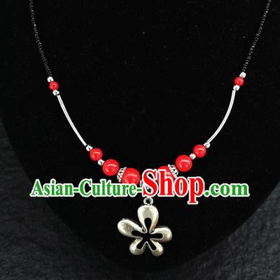 Chinese Traditional Jewelry Accessories Yunnan National Red Beads Minority Necklace for Women