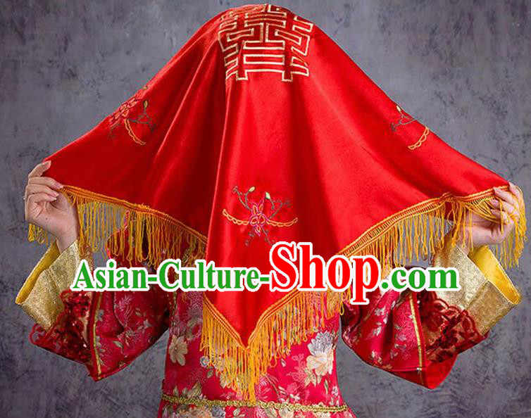 Chinese Traditional Wedding Hair Accessories Ancient Bride Red Silk Headwear for Women Chinese Traditional Wedding Hair Accessories Ancient Bride Red Silk Headwear for Women
