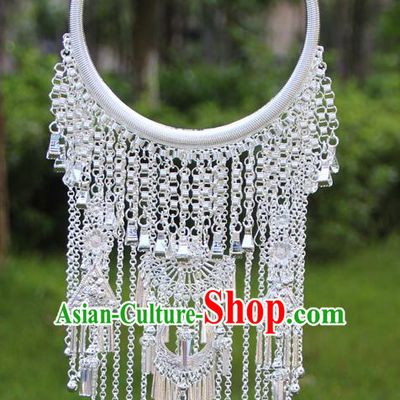 Chinese Traditional Ethnic Bride Accessories Yunnan Minority Tassel Necklace for Women