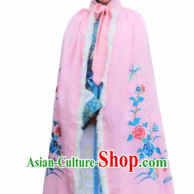 Chinese Traditional Han Dynasty Princess Pink Cloak Ancient Palace Lady Cape for Women