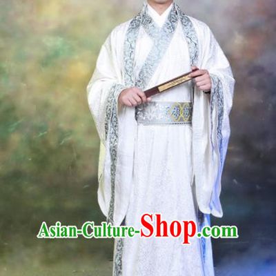 Chinese Traditional Han Dynasty Scholar Hanfu Clothing Ancient Landlord Costumes for Men