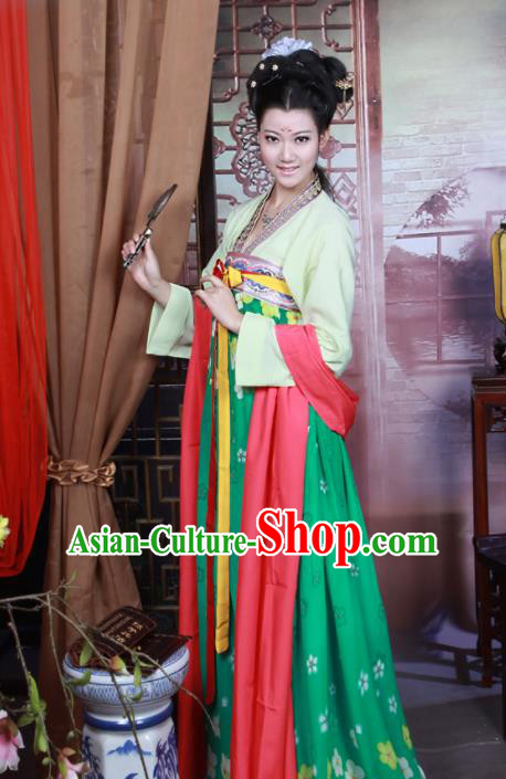 Traditional Chinese Tang Dynasty Court Maid Costume Ancient Peri Hanfu Dress for Women