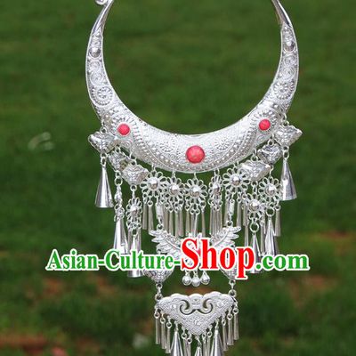Chinese Traditional National Ethnic Butterfly Tassel Necklace Pink Necklet Jewelry Accessories for Women