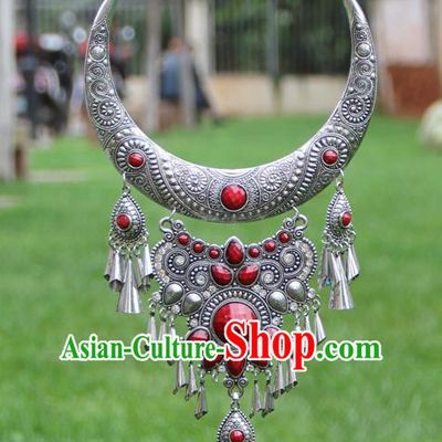 Chinese Traditional National Ethnic Jewelry Accessories Red Necklace for Women